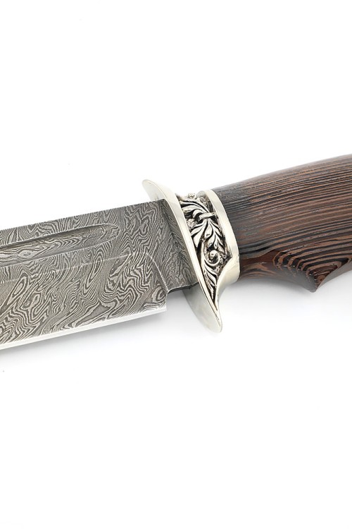 Нож Корсар сталь дамаск рукоять мельхиор, венге 