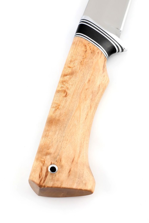 Нож Гризли сталь кованая Х12МФрукоять вставка черный граб карельская береза 