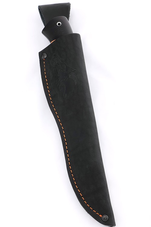 Нож Беркут сталь дамаск нержавеющий, рукоять мельхиор, береста 