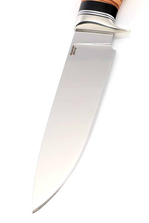 Нож Беркут сталь кованая 95Х18, рукоять мельхиор, береста 