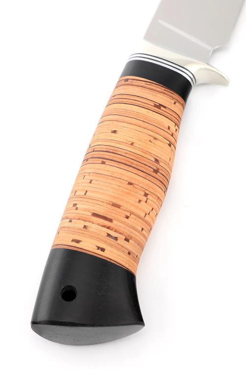 Нож Беркут сталь кованая 95Х18, рукоять мельхиор, береста 