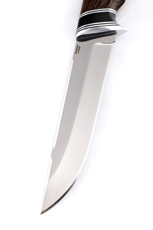 Нож Гризли сталь кованая Х12МФ рукоять вставка черный граб, венге 