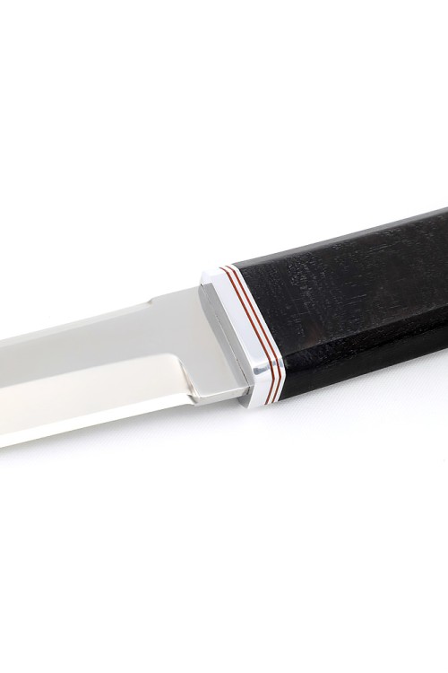 Нож Танто малый сталь кованая Х12МФ рукоять черный граб 