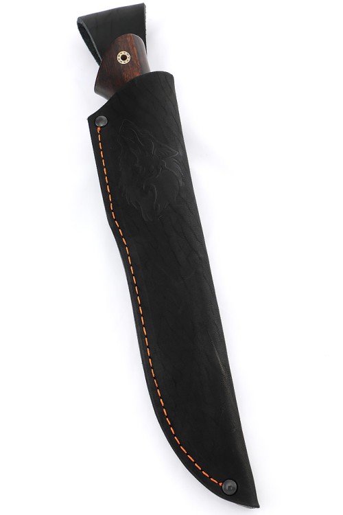 Нож Разделочный сталь дамаск нержавеющий, рукоять мельхиор, железное дерево 