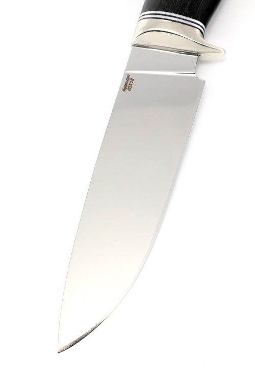 Нож Беркут сталь кованая 95Х18, рукоять мельхиор, черный граб 