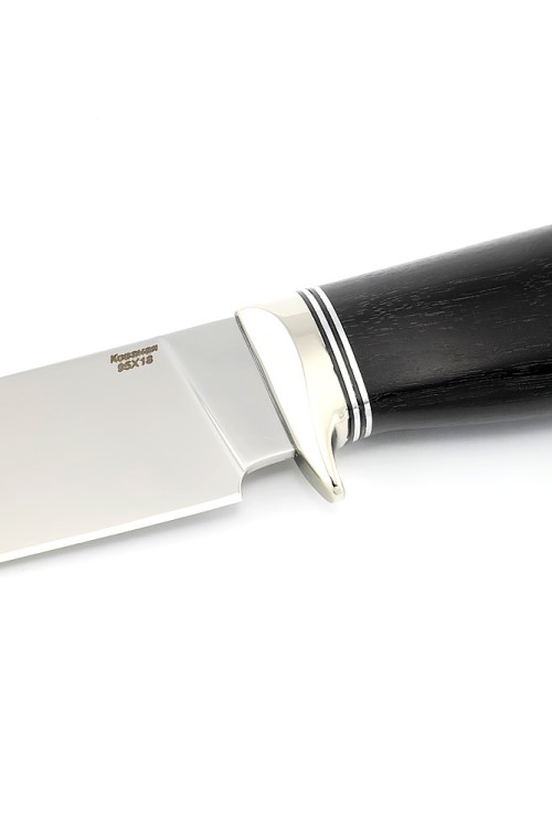 Нож Беркут сталь кованая 95Х18, рукоять мельхиор, черный граб 