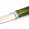 Нож Оскал сталь кованая х12мф рукоять стабилизированная карельская береза зеленая 