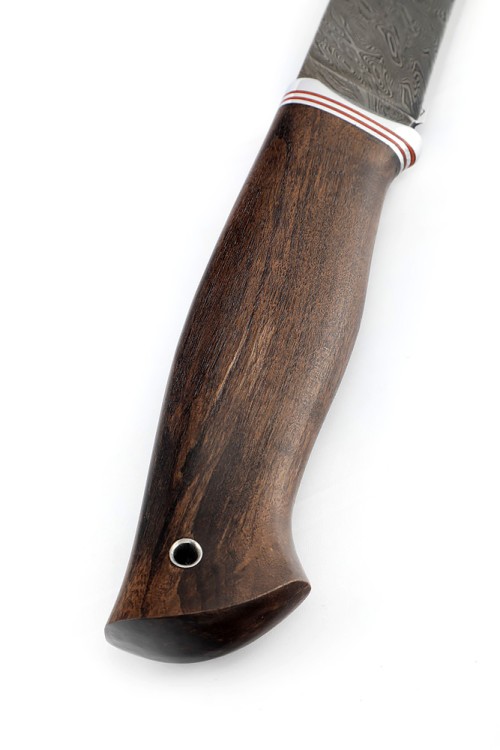 Нож Путник сталь дамаск рукоять карельская береза коричневая 