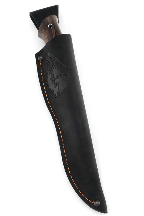 Нож Путник сталь дамаск рукоять карельская береза коричневая 