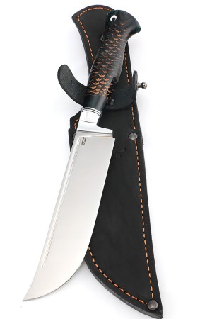Нож Узбекский-2 сталь кованая х12мф рукоять шишка в акриле черная
