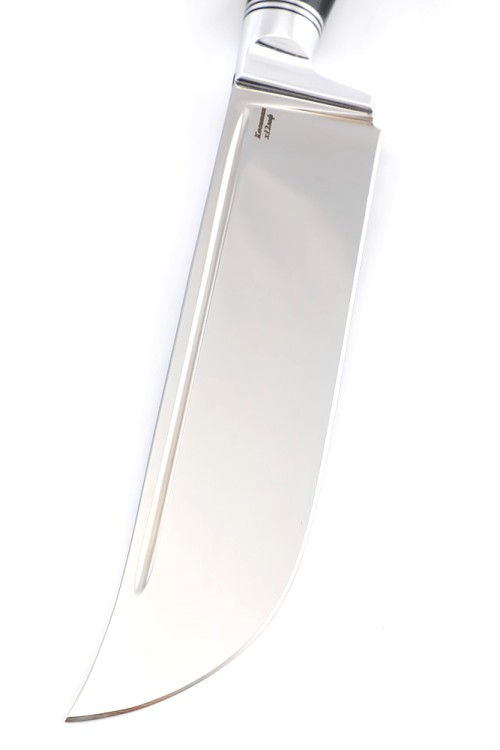 Нож Узбек-2 сталь кованая х12мф рукоять шишка в акриле черная 