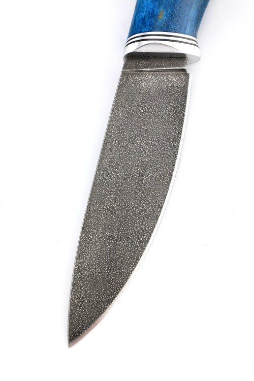 Нож Елец сталь ХВ5 рукоять карельская береза синяя 