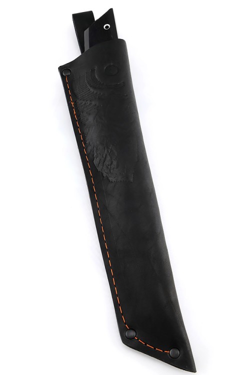 Нож Танто большой сталь кованая 95Х18 рукоять черный граб 