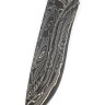 Нож Барс 9ХС ламинированная дамаск с никелем фигурные долы-камень, рукоять черный граб, карельская береза, авторский пин 