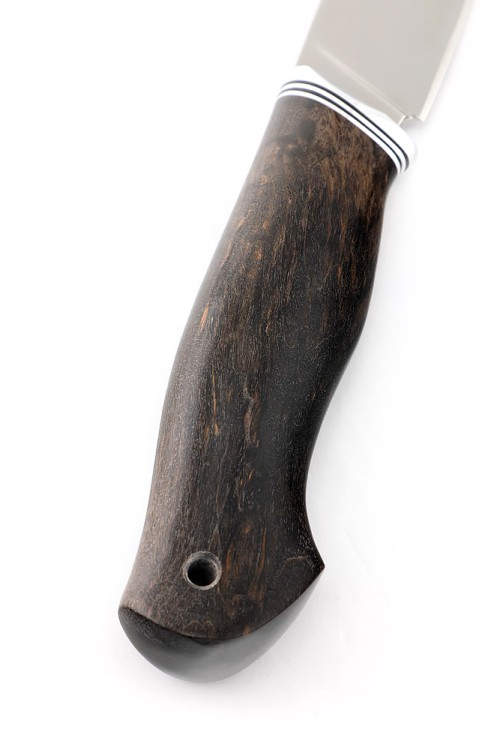 Нож Елец сталь К340 рукоять карельская береза коричневая 