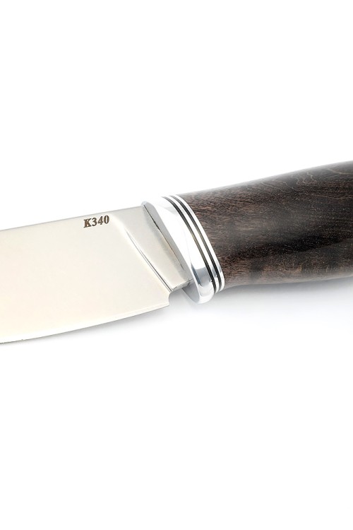 Нож Елец сталь К340 рукоять карельская береза коричневая 