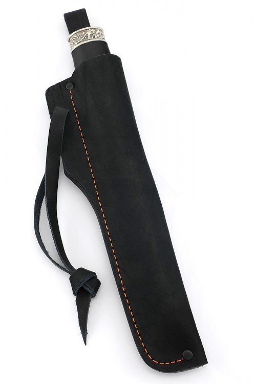 Нож Северный №1 сталь Х12МФ кованый дол рукоять черный граб с мельхиором 