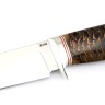 Нож Беркут сталь К340 рукоять мельхиор, шишка в акриле коричневая 