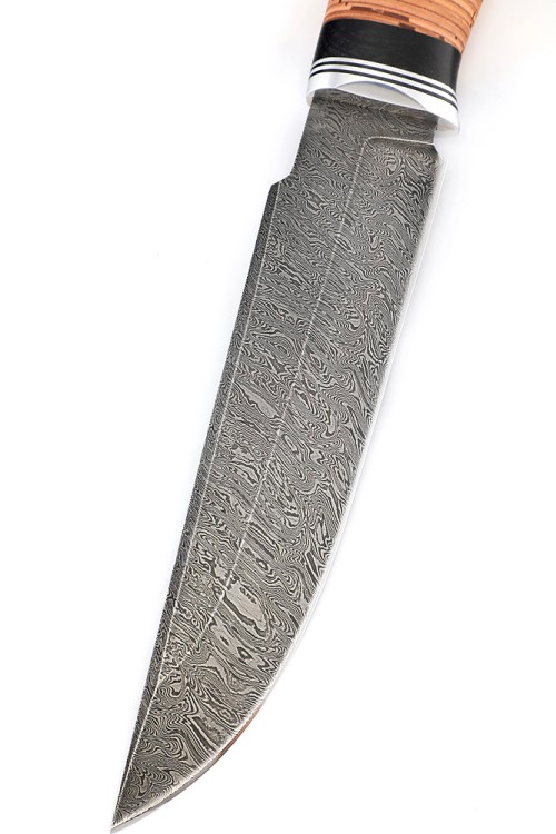 Нож Бурлак сталь дамаск рукоять береста 