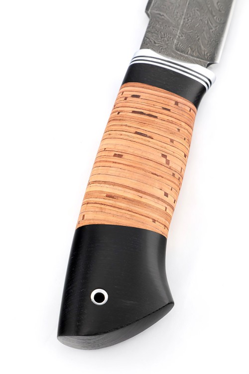 Нож Бурлак сталь дамаск рукоять береста 