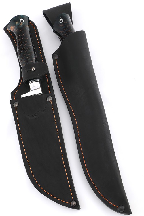 Набор из 2-х ножей сталь кованая Х12МФ рукоять шишка в акриле 