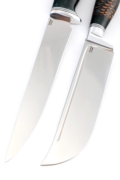 Набор из 2-х ножей сталь кованая Х12МФ рукоять шишка в акриле 