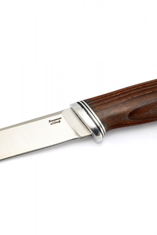 Нож Походный сталь кованая х12мф рукоять термоциклированный ясень  