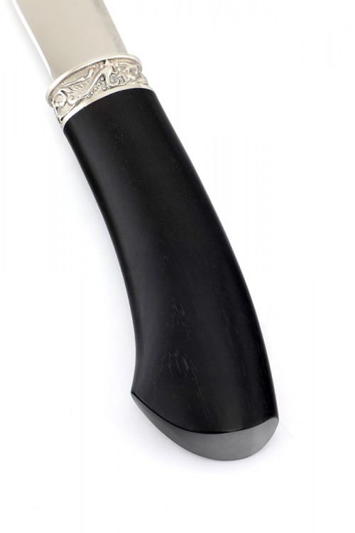 Нож Северный №5 сталь Х12МФ кованый дол рукоять черный граб с мельхиором 