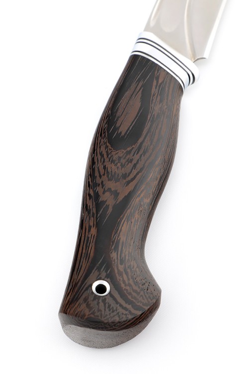 Нож Бекас сталь кованая Х12МФ, фигурные долы, рукоять венге 