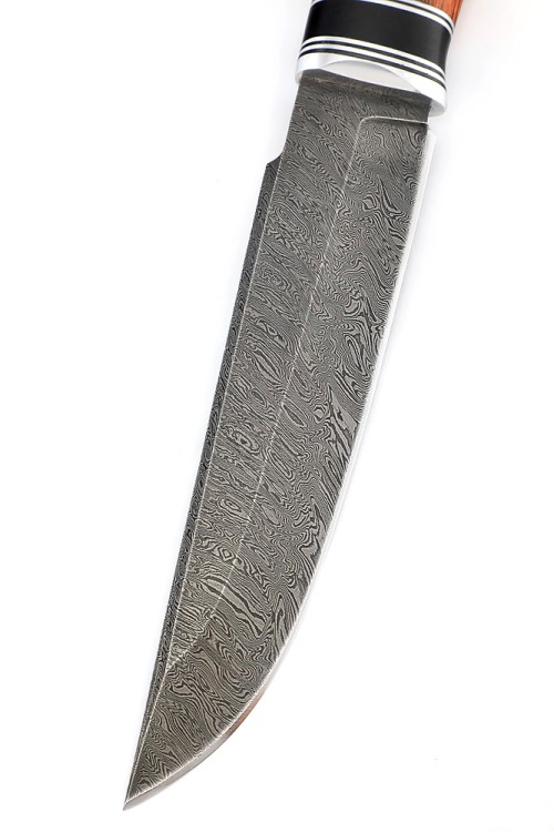 Нож Бурлак сталь дамаск рукоять вставка черный граб, бубинга 