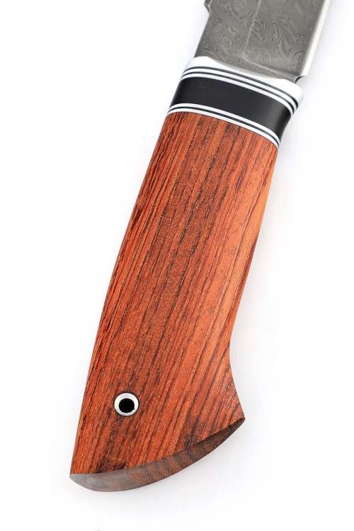 Нож Бурлак сталь дамаск рукоять вставка черный граб, бубинга 
