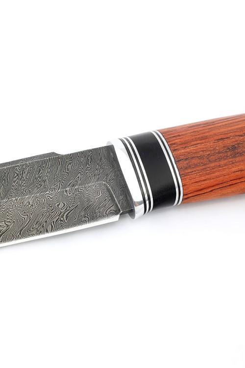 Нож Бурлак сталь дамаск рукоять вставка черный граб, бубинга 