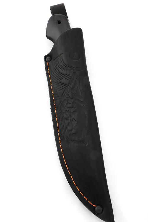 Нож Елец кованая сталь х12мф рукоять вставка акрил белый, черный граб 