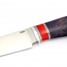 Нож Клык сталь ELMAX  рукоять красный акрил стабилизированная карельская береза фиолетовая 