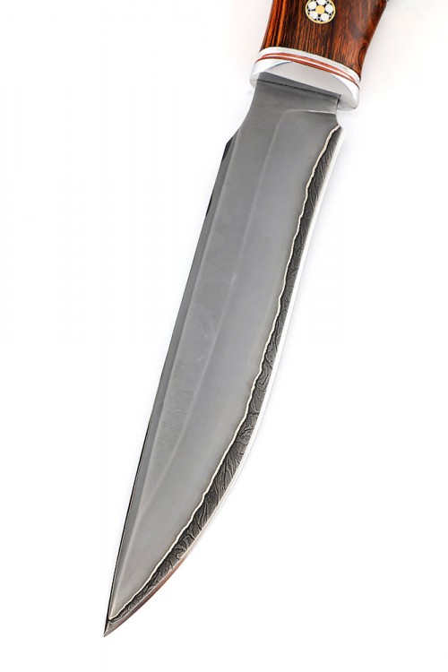 Нож Хищник Ламинат из дамаска с нержавеющей сталью Aus 8 айронвуд мозаичный пин черный граб 