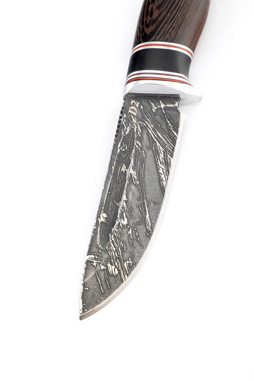 Нож Малыш сталь D2 рукоять вставка черный граб, венге 