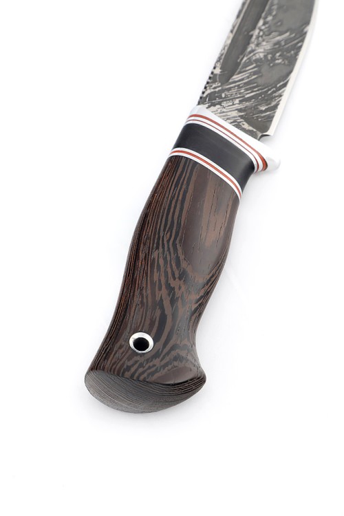 Нож Малыш сталь D2 рукоять вставка черный граб, венге 