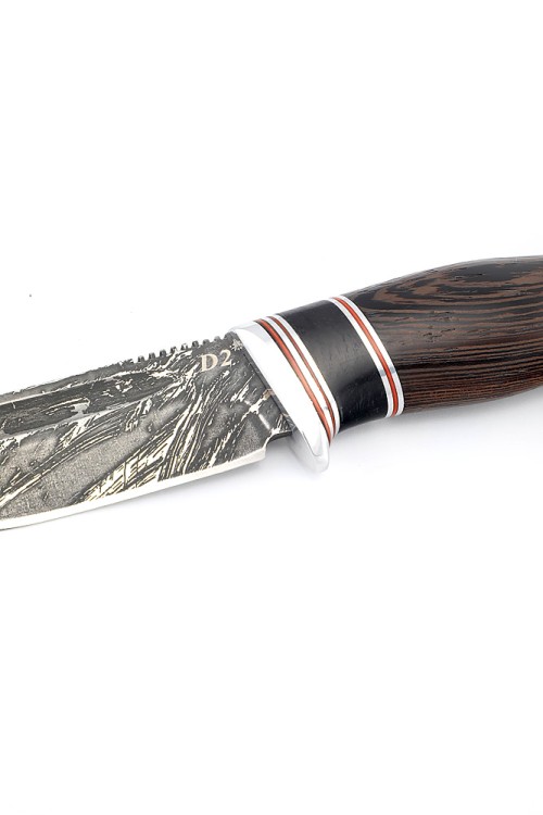 Нож Малыш сталь D2 рукоять вставка черный граб, венге 