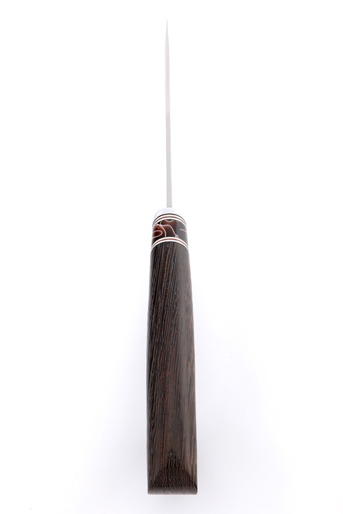 Нож Лось сталь кованая х12мф рукоять вставка акрил коричневый, венге 