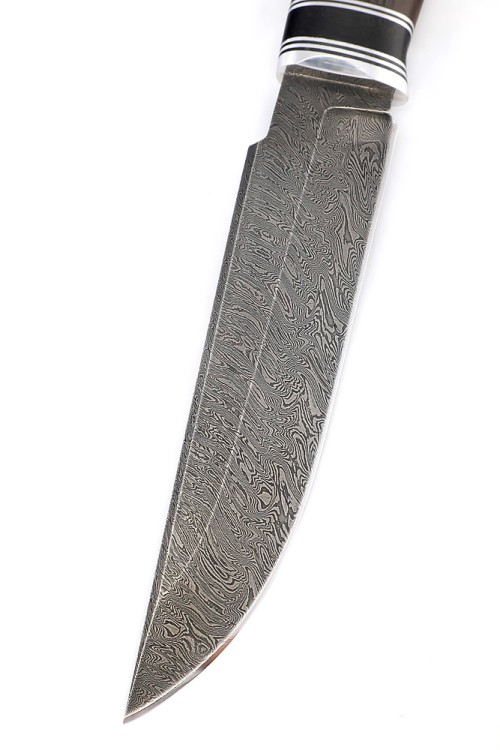 Нож Бурлак сталь дамаск рукоять вставка черный граб, венге 