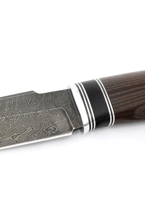 Нож Бурлак сталь дамаск рукоять вставка черный граб, венге 
