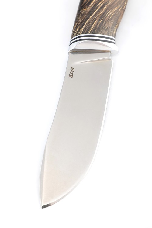 Нож Грибник сталь К340 рукоять кап клена коричневый, ФОРМОВАННЫЕ НОЖНЫ 