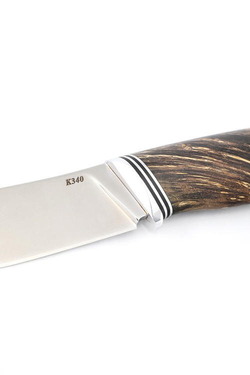 Нож Грибник сталь К340 рукоять кап клена коричневый, ФОРМОВАННЫЕ НОЖНЫ 