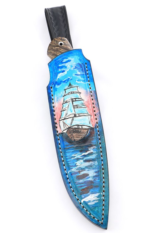 Нож Грибник сталь К340 рукоять кап клена коричневый, ФОРМОВАННЫЕ НОЖНЫ 