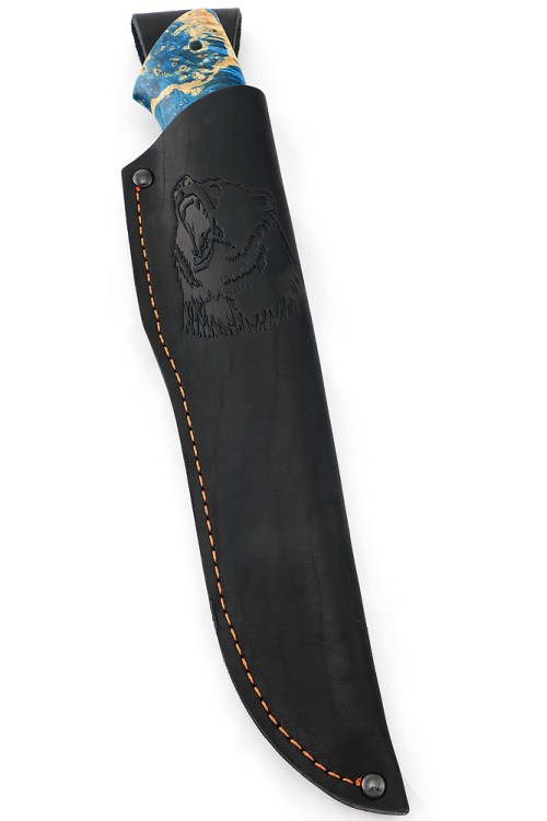 Нож Бурлак сталь дамаск рукоять кап клена синий 