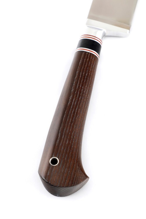 Нож Узбекский сталь кованая 95х18 рукоять ясень термоциклированный вставка черный граб 