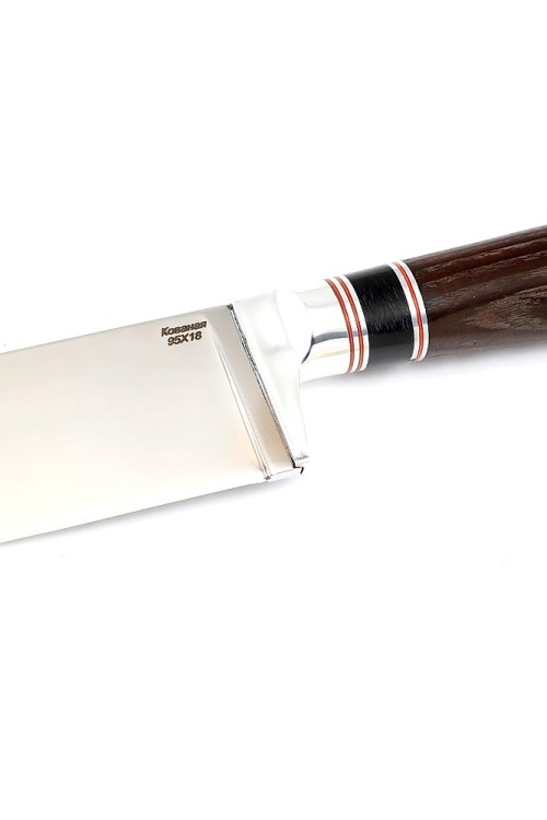 Нож Узбекский сталь кованая 95х18 рукоять ясень термоциклированный вставка черный граб 