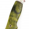 Нож Разделочный сталь дамаск ламинированный рукоять вставка акрил белый карельская береза зеленая 