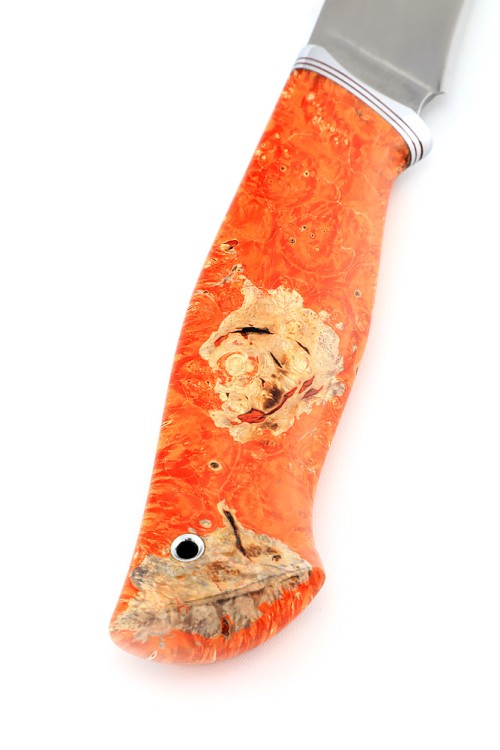 Нож Барс сталь К340 рукоять кап клена оранжевый 