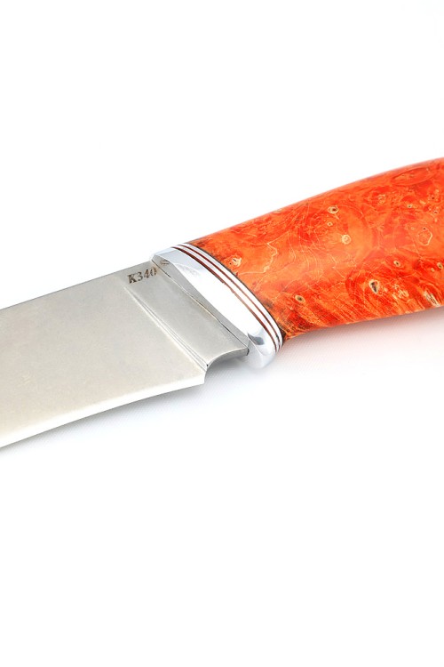 Нож Барс сталь К340 рукоять кап клена оранжевый 